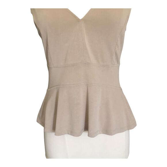 BCBGMAXAZRIA Amma Peplum Top V-neck Sleeveless Stretch Blouse Women's XXS - Picture 2 of 10